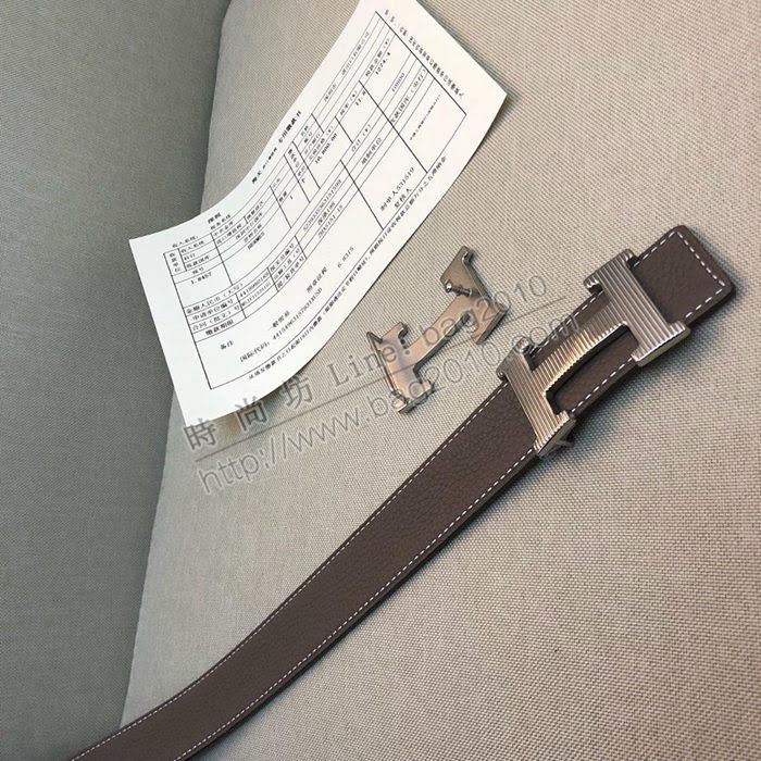 HERMES皮帶 原單正品 雙面原版皮 精品鋼扣 愛馬仕男士腰帶  hgh1993